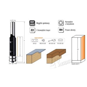 CMT FREZ PROSTY NA PŁYTKI WYMIENNE Z DOLNYM ŁOŻYSKIEM HM D19 I50 L112 S12 657.991.11