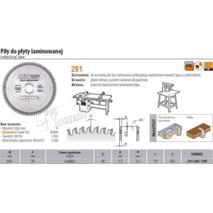 CMT TARCZA TNĄCA WIDIOWA DO DREWNA HM 300X30 MM 96Z