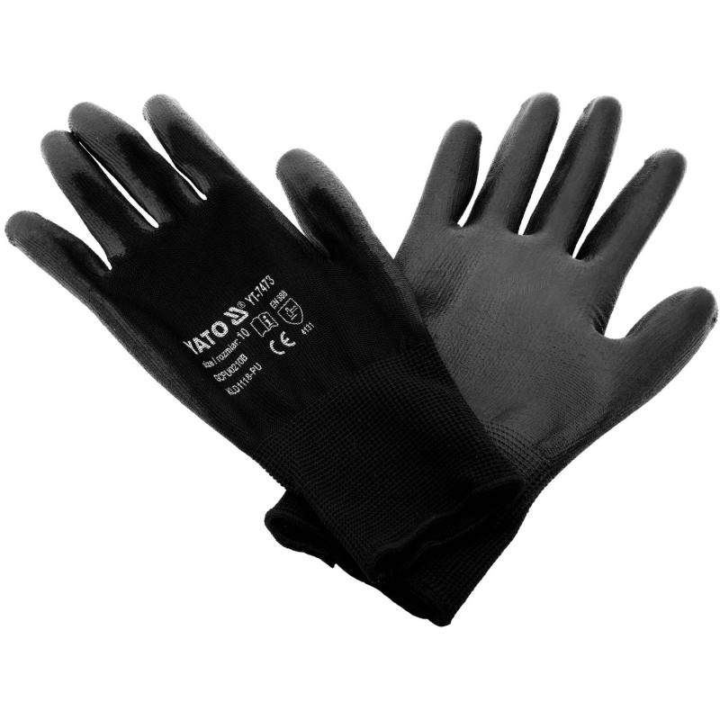 YATO RĘKAWICE ROBOCZE NYLONOWE CZARNE