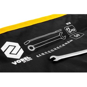 VOREL ZESTAW KLUCZY PŁASKO-OCZKOWYCH NA PŁACHCIE CRV 6-22MM 12SZT.