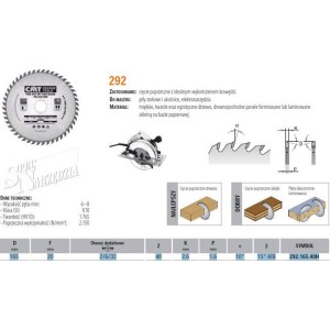 CMT TARCZA TNĄCA WIDIOWA DO DREWNA MATERIAŁÓW DREWNOPOCHODNYCH HM 165X20 MM 40Z