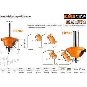 CMT FREZ Z ŁOŻYSKIEM DO PROFILI RZYMSKICH R4 D28,7 I11,5 S8 940.270.11