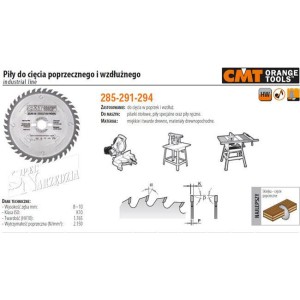 CMT TARCZA TNĄCA WIDIOWA DO DREWNA MATERIAŁÓW DREWNOPOCHODNYCH HM 254X30 MM 60Z