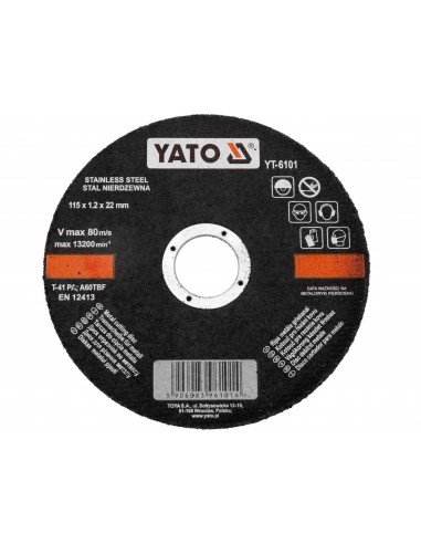 YATO TARCZA DO CIĘCIA METALU 115X22X1,2 MM