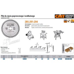 CMT TARCZA TNĄCA WIDIOWA DO DREWNA MATERIAŁÓW DREWNOPOCHODNYCH HM 300X30 MM 36Z
