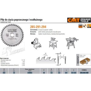 CMT TARCZA TNĄCA WIDIOWA DO DREWNA HM 400X30 MM 48Z