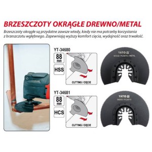 YATO BRZESZCZOT OKRĄGŁY DO URZĄDZENIA WIELOFUNKCYJNEGO HSS 88MM