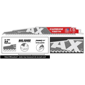 MILWAUKEE BRZESZCZOT UNIWERSALNY TCT AX Z WĘGLIKIEM 150MM