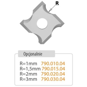 CMT FREZ ZAOKRĄGLAJĄCY Z WYMIENNYMI PŁYTKAMI I ŁOŻYSKIEM HM R2 D27 L57,5 S6,35 661.021.41