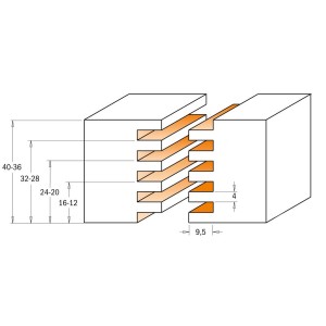 CMT FREZ DO ŁĄCZEŃ PALCOWYCH Z ŁOŻYSKIEM HM T12-40 D47,6 H9,5 L97 S12 900.616.11
