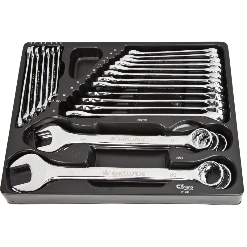 CORONA WKŁAD DO WÓZKA KLUCZE PŁASKO-OCZKOWE 6-32MM - 24 SZT.