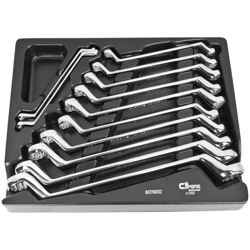CORONA WKŁAD DO WÓZKA KLUCZE OCZKOWE GIĘTE 6-32MM - 12 SZT.