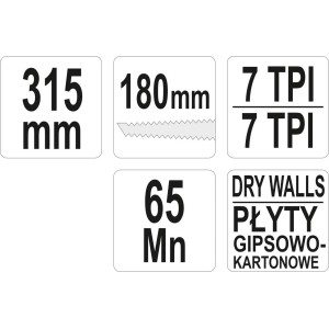 YATO PIŁA RĘCZNA DO PŁYT G/K 180MM