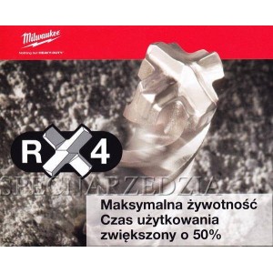 MILWAUKEE WIERTŁO WIDIOWE CZTEROOSTRZOWE SDS-PLUS X4 DO BETONU 16X200/260 MM