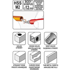 YATO GRATOWNIK Z WYMIENNYMI OSTRZAMI DO RUR MIEDZIANYCH, STALOWYCH, ALUMINIOWYCH, MOSIĘŻNYCH, ŻELIWNYCH ORAZ TWORZYWA