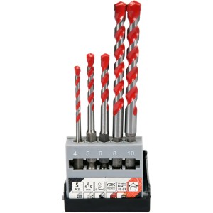 YATO ZESTAW WIERTEŁ UNIWERSALNYCH 4-10MM MOCOWANIE HEX 5SZT