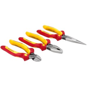 WIHA SZCZYPCE IZOLOWANE INDUSTRIAL VDE TNĄCE / KOMBINERKI / WYDŁUŻONE ZESTAW 3 SZT