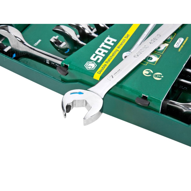 Klucze SATA 8-19mm Zestaw 13szt. Płasko-Oczkowe Grzechotka 09066PL