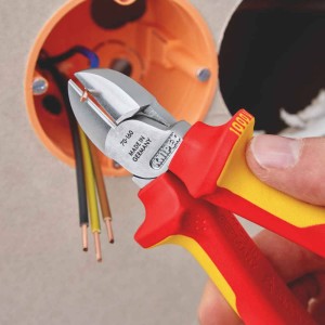 KNIPEX 70 06 160 SZCZYPCE TNĄCE BOCZNE IZOLOWANE VDE CHROMOWANE 160 MM