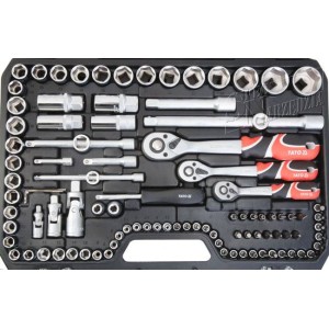 YATO ZESTAW KLUCZY 111SZT 1/4 3/8 1/2 Z GRZECHOTKĄ