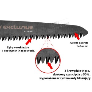 CORONA PIŁA DO GAŁĘZI DREWNA TEFLONOWA SKŁADANA PROSTA 180MM