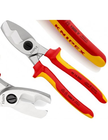 Knipex Nożyce Do Cięcia Kabli Przewodów Cu i Alu Izolowane VDE 200 mm