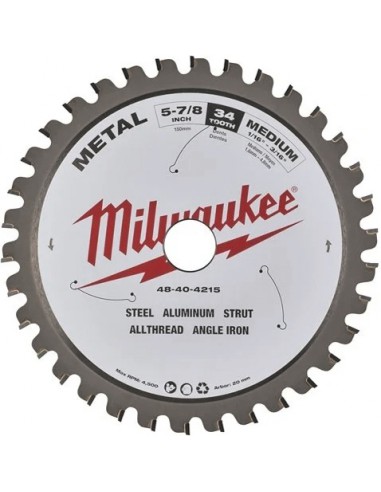 Milwaukee Tarcza Tnąca Do Metalu Beziskrowa 150x20x1,6mm 34Z