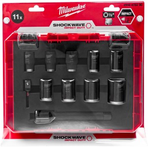 Milwaukee Nasadki Udarowe Krótkie 1/2" Zestaw 11 szt. 4932478290