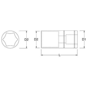 SATA NASADKA 1/2 CALOWA 9/16" KRÓTKA 6-KĄT