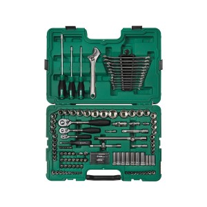 Sata Zestaw Kluczy Nasadowych z Grzechotką 1/4" 3/8" 1/2" 124 el. 09014SJ