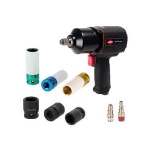Airpress Klucz Udarowy Pneumatyczny 1/2 + 3 Udarowe + 3 Do Felg Aluminiowych