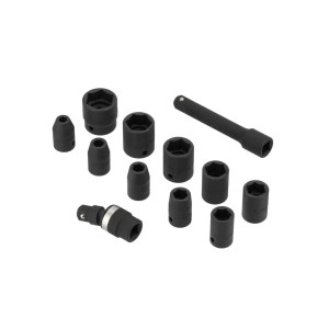 Airpress Klucz Udarowy Pneumatyczny 1/2 + Nasadki Udarowe 10 Sztuk 45540
