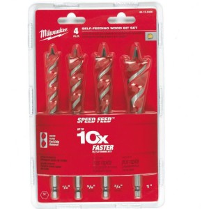 Milwaukee SPEED FEED Wiertła Kręta Do Drewna Zestaw 4 szt. 4932479477
