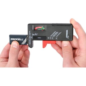 STHOR Tester Baterii Akumulatorków 1,5V oraz 9V Paluszki AA AAA Wszystkie Rodzaje