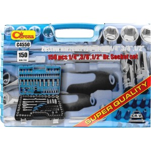 Richmann Zestaw Kluczy Nasadowych z Grzechotką 1/4" 3/8" 1/2" w Walizce 150 el. C4550