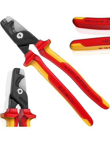 Knipex Nożyce StepCut XL Do Cięcia Kabli Cu i Al Izolowane Szczypce VDE 225 mm