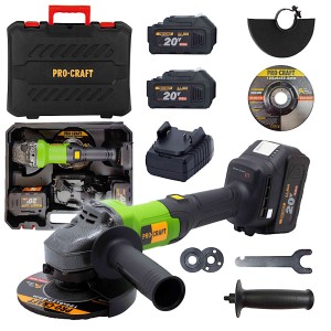 PROCRAFT PGA20 Szlifierka kątowa akumulatorowa bezszczotkowa 2x4.0Ah