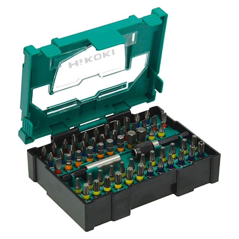 Hikoki Zestaw bitów mieszanych 25mm + 2 x uchwyt magnetyczny w kasecie Box 60szt