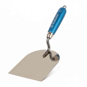 Kubala kielnia sztukatorska nierdzewna z uchwytem z drewna bukowego 120mm