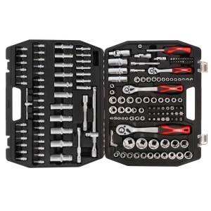 AIRPRESS Zestaw kluczy nasadowych i nasadek 1/2", 1/4" 171 szt. 75247