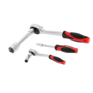 AIRPRESS Zestaw kluczy płasko-oczkowych i nasadowych + nasadki - 54 elementy