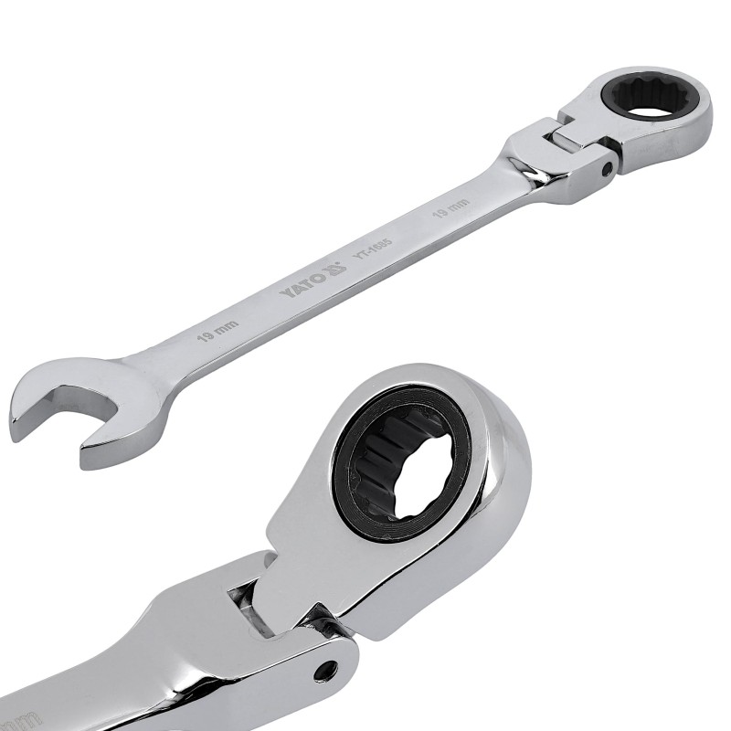 Yato 19mm Klucz płasko-oczkowy z grzechotką i przegubem