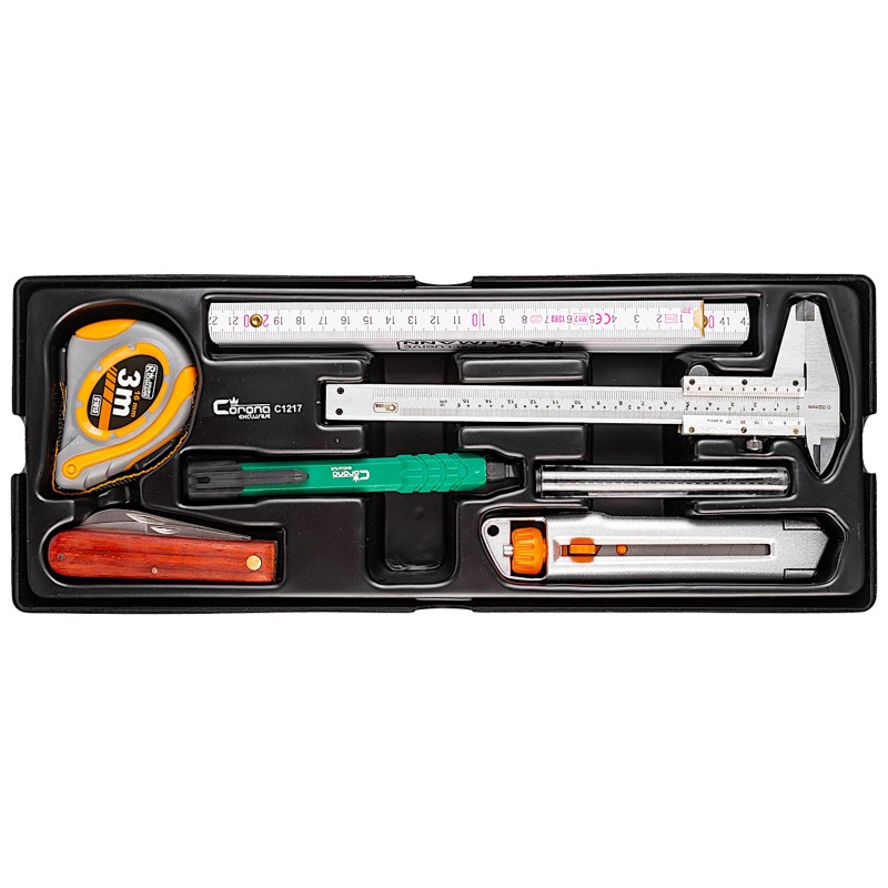 Richmann Zestaw akcesorii do pomiaru, zaznaczania i cięcia 6 elementów - wkład do wózka narzędziowego