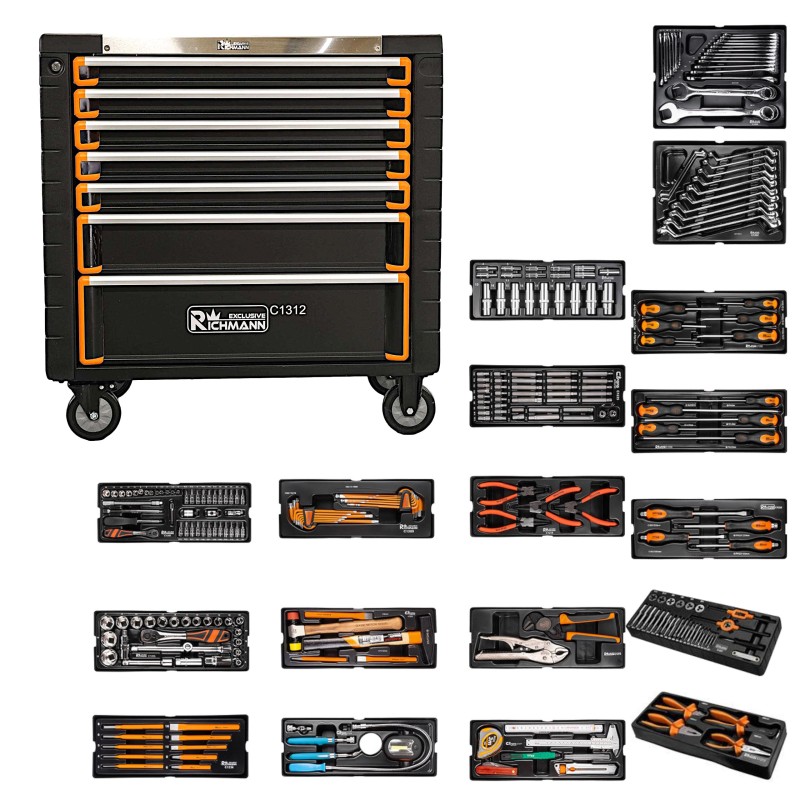 Richmann wózek warsztatowy szeroki z wyposażeniem 268 elementów