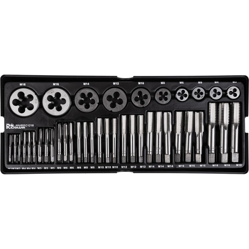 Richmann zestaw gwintowników i narzynek M3-M18 40 elementów - wkład do wózka narzędziowego