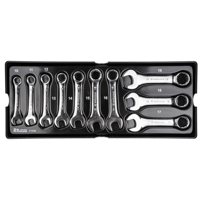 Richmann zestaw klucze płasko-oczkowe krótkie 10 elementów - wkład do wózka narzędziowego