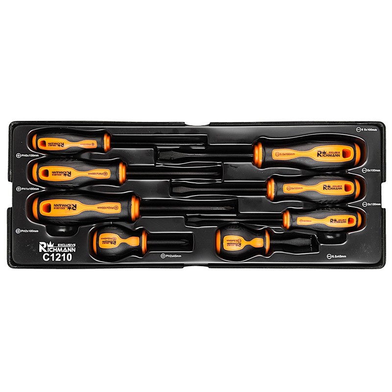 Richmann Zestaw wkrętaków ręcznych 8 elementów - wkład do wózka narzędziowego