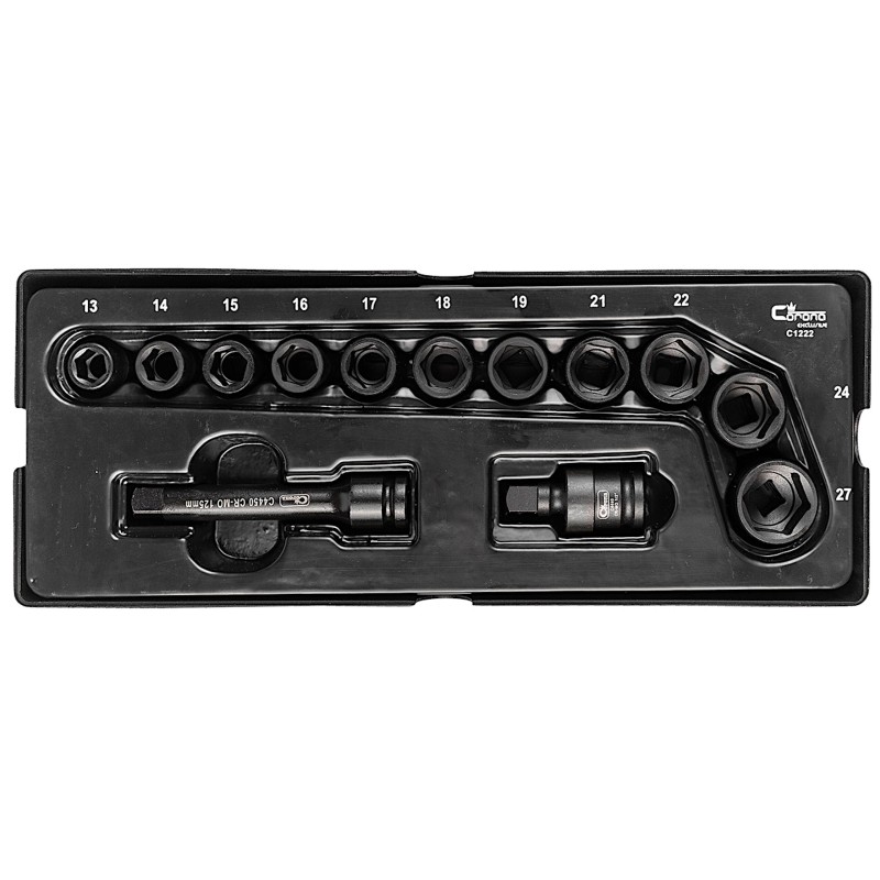 Richmann Zestaw nasadek udarowych 1/2 13-27mm 13 elementów - wkład do wózka narzędziowego