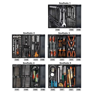 Richmann Wózek warsztatowy 7 szuflad z wyposażeniem 253 elementy C1271