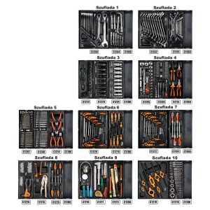 Richmann Profesjonalny Wózek Warsztatowy z 10 Szufladami i Zestawem 386 Elementów C1276